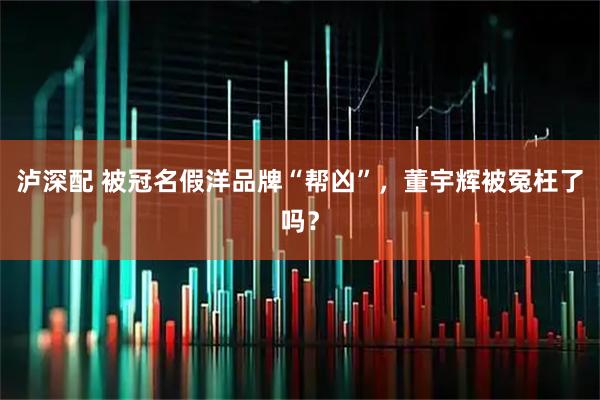 泸深配 被冠名假洋品牌“帮凶”,董宇辉被冤枉了吗?